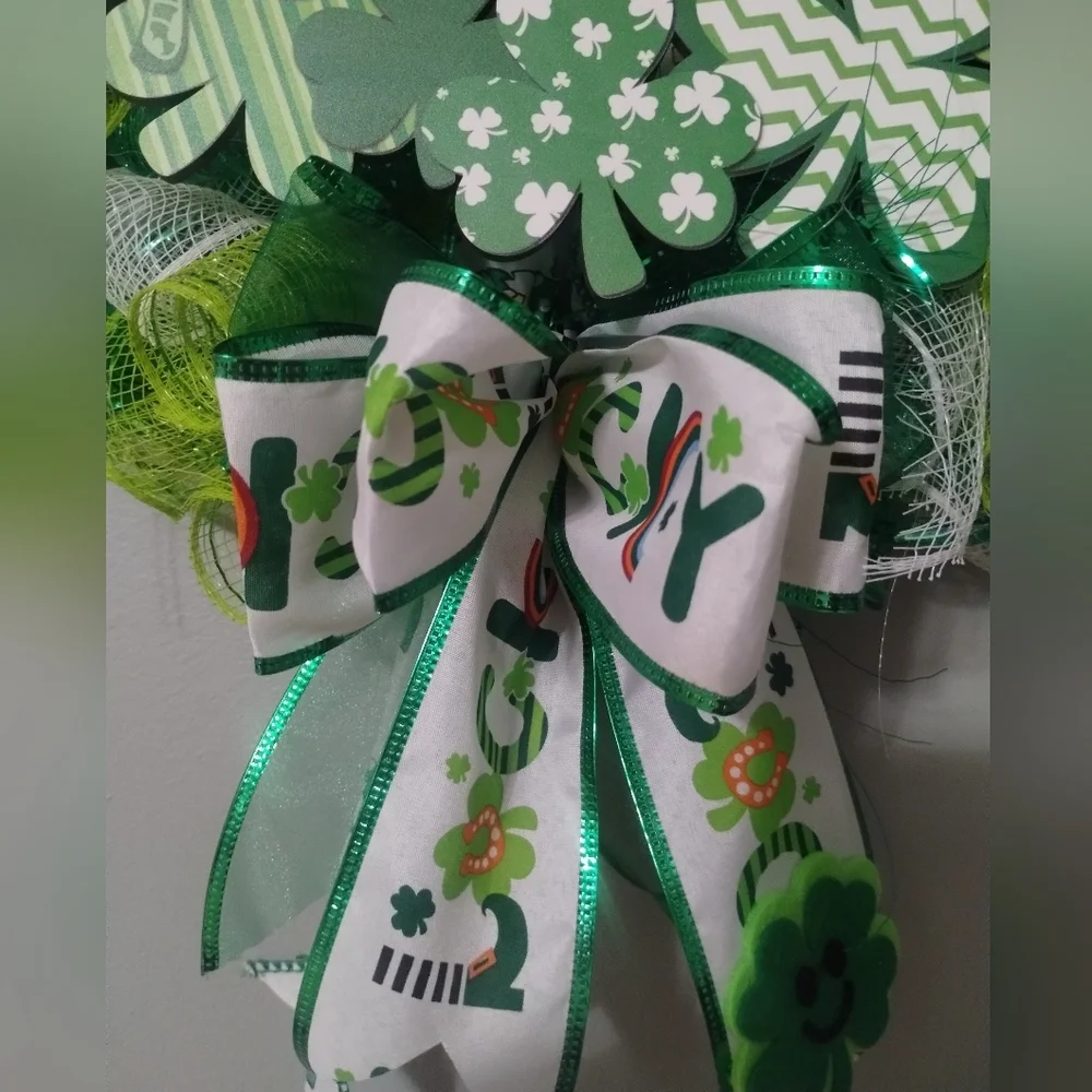 St Patrick's Day Mesh Wreath